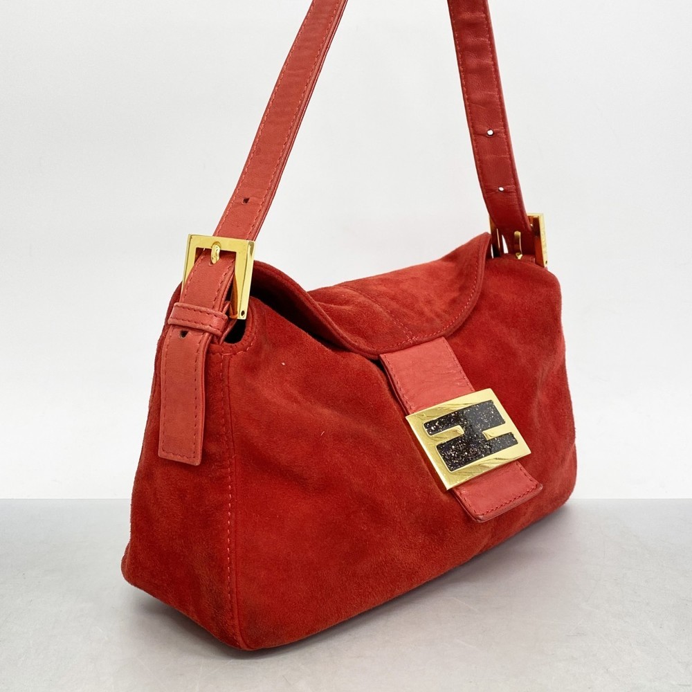 Fendi suede handbag red